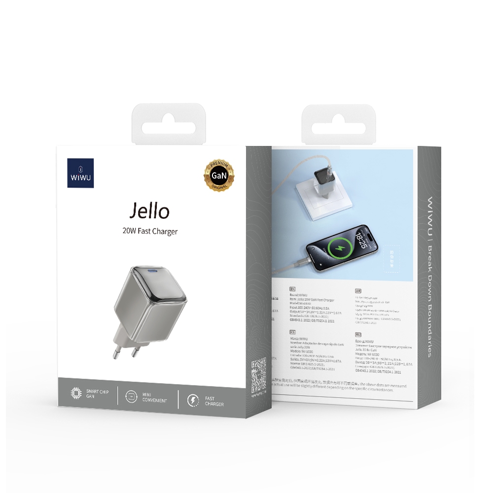 Wiwu WiWU Jello 20W GaN Fast Charger Wi-U030 EU Titanium