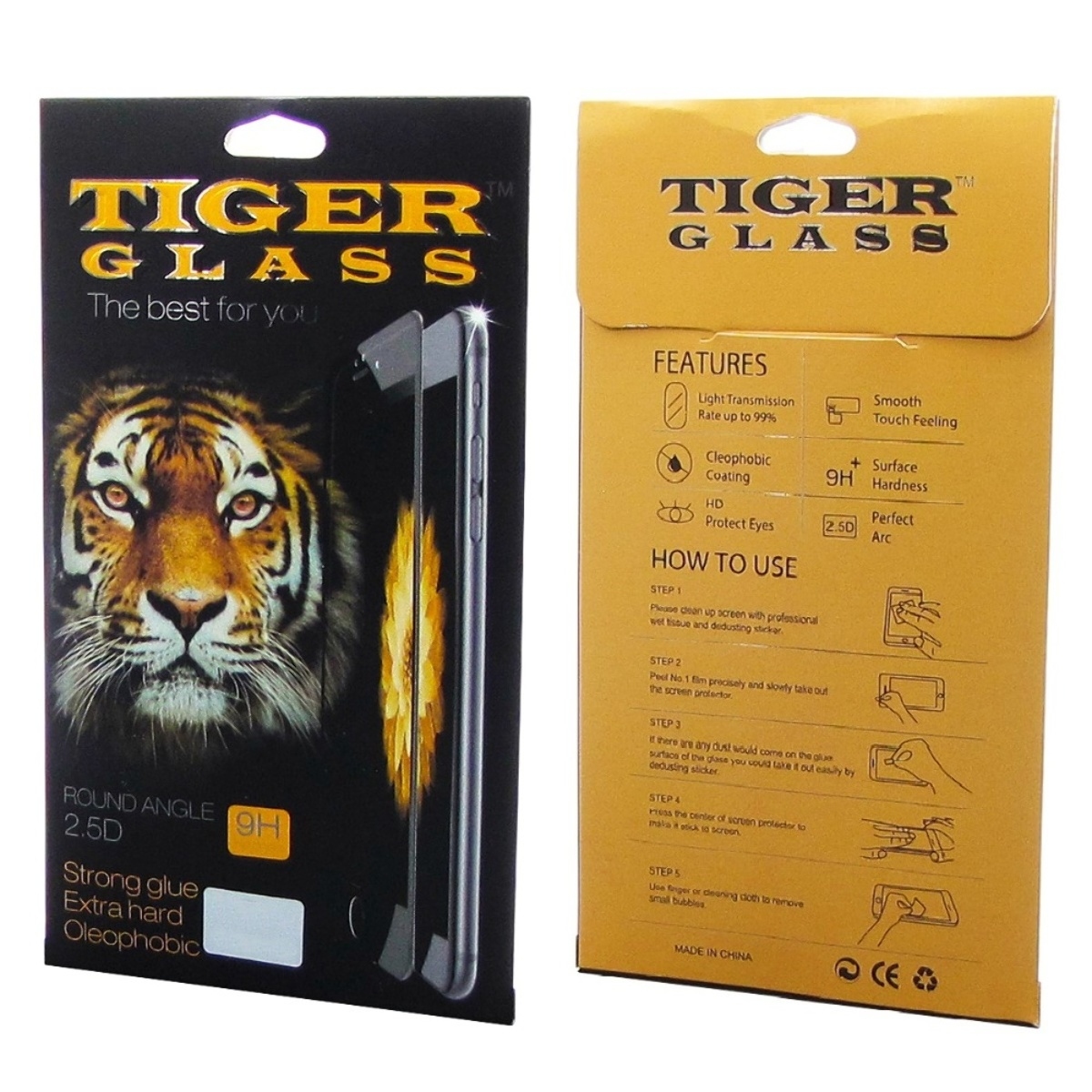 ЗАЩИТНОЕ СТЕКЛО-IPHONE 6PLUS 3D Black Tiger Glass +задн.пл.