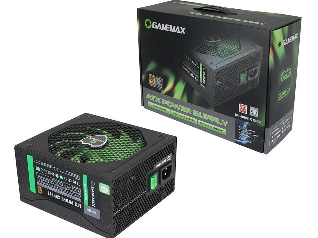 Power Supply ATX 800W GAMEMAX GM-800, 80+ Bronze, 140mm fan, Modular cable