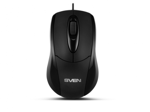Mouse SVEN RX-110, Optical, 1000 dpi, 3 buttons, Ambidextrous, Black, USB