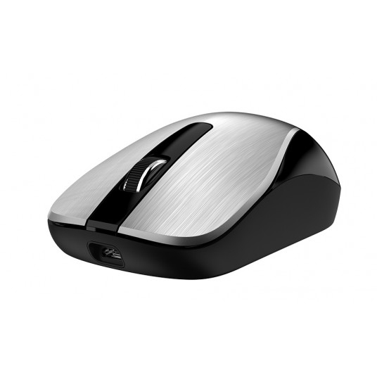 'Wireless Mouse Genius ECO-8015, Optical, 800-1600 dpi, 3 buttons, Ambidextrous, Rechar., Silver.