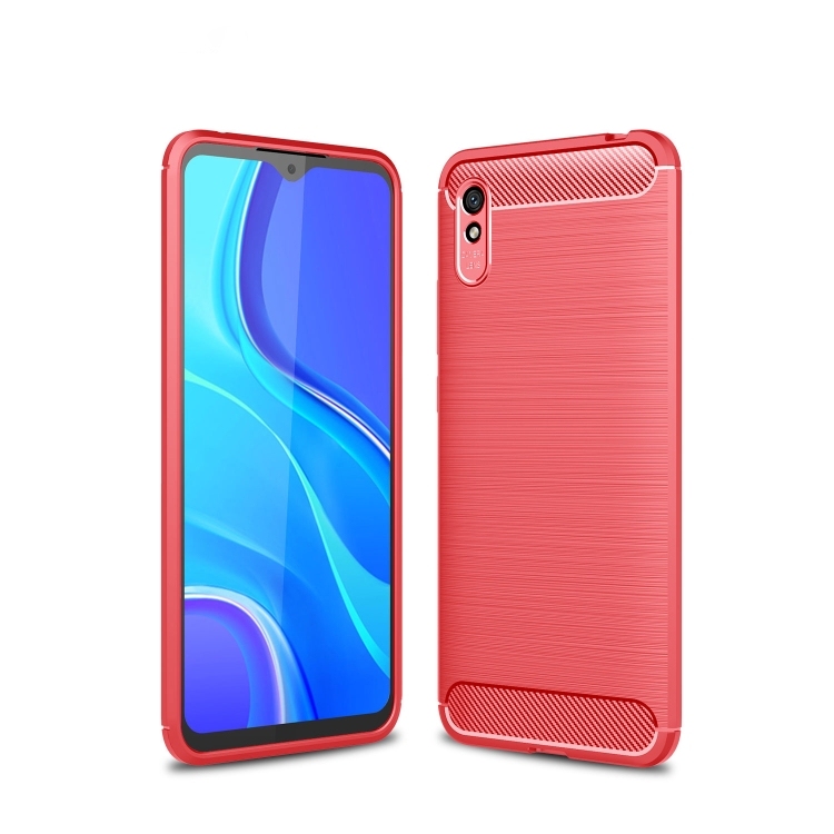 Husa p/u Xiaomi Redmi 9A Brushed Carbon Fiber (Red)