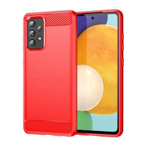 Husa Extra Samsung A52 5G Brushed Texture Carbon Fiber TPU (Red)