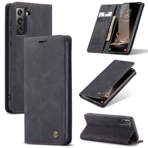 Samsung Galaxy S21 FE CaseMe Multifunctional Carte Leather Case, with Card Slot(Black)