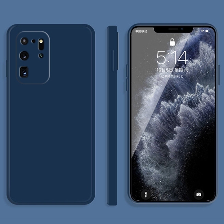 Husa p/u Samsung S20 Ultra Solid Color Imitation Liquid Silicone (Blue)