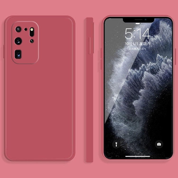 Husa p/u Samsung S20 Ultra Solid Color Imitation Liquid Silicone (Red)