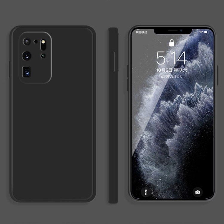 Husa p/u Samsung S20 Ultra Solid Color Imitation Liquid Silicone (Black)