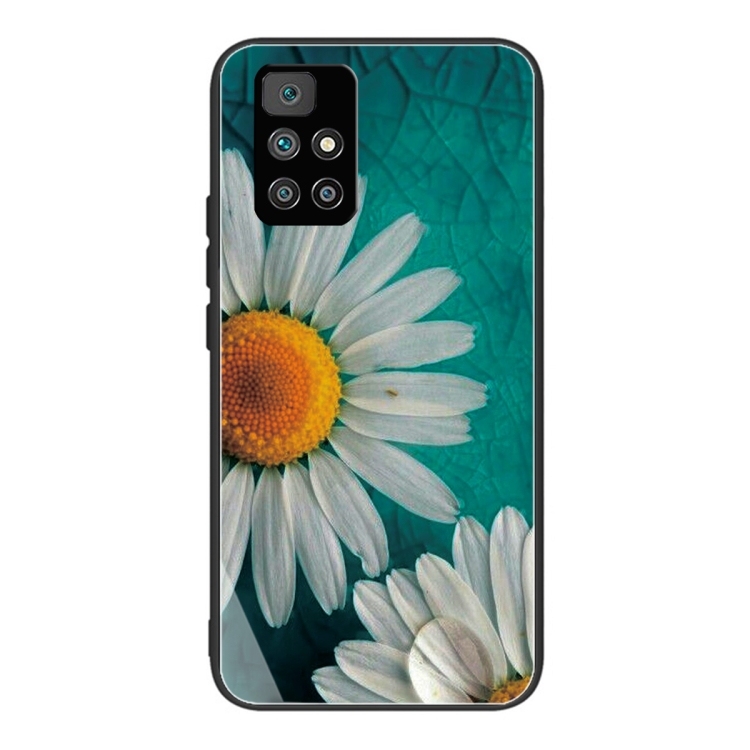 Husa p/u Xiaomi Redmi 10 Colorful Painted Glass Shockproof Protective (Chamomile)