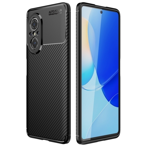 Huawei nova 9 SE Carbon Fiber Texture Shockproof TPU Phone Husa (Black)