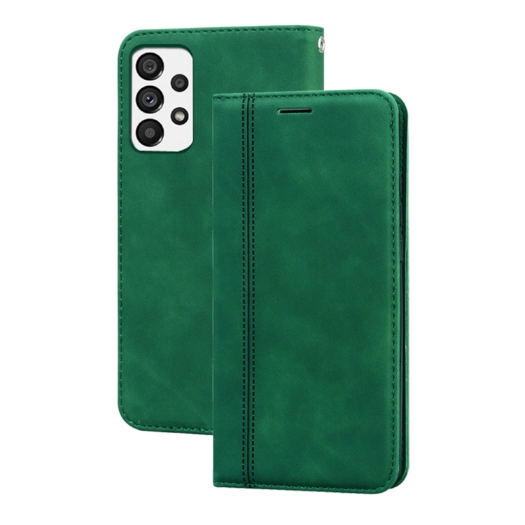 Husa p/u Samsung A13 4G Frosted Business Magnetic Carte Piele Phone Case (Green)