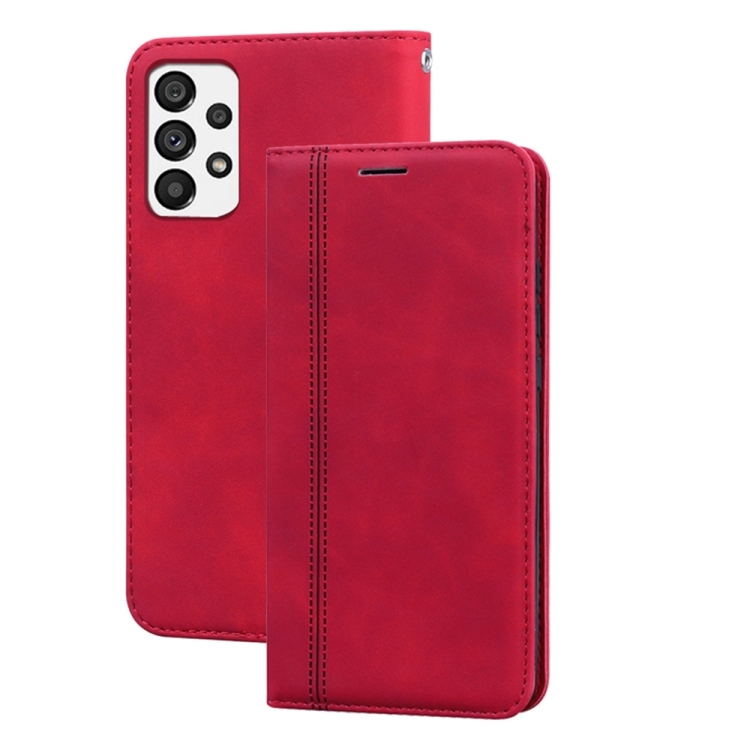 Husa p/u Samsung A13 4G Frosted Business Magnetic Carte Piele Phone Case (Red)