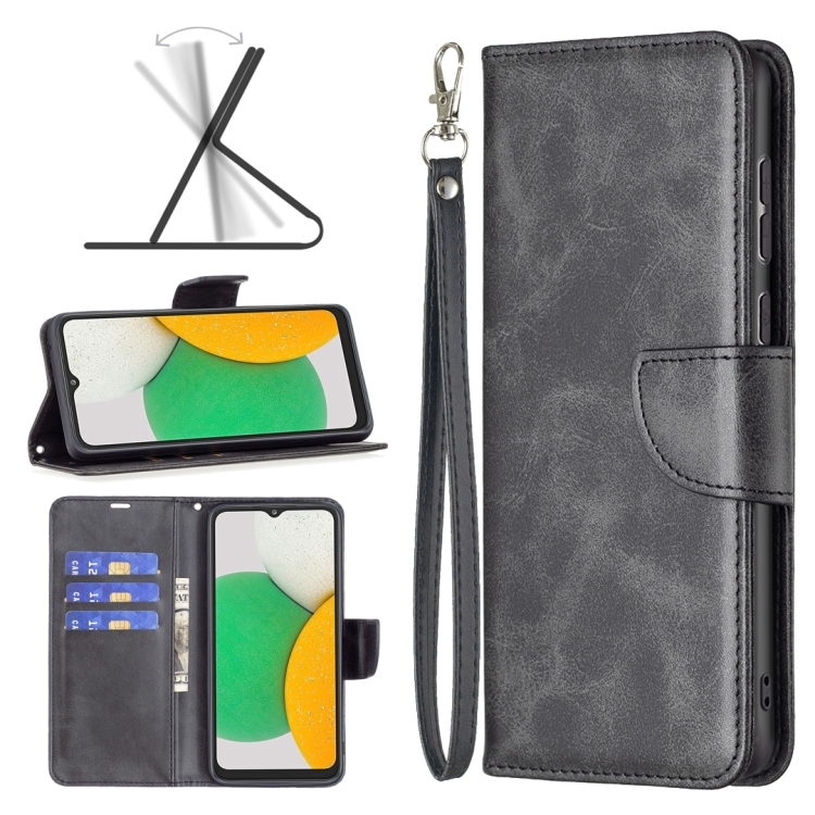 Samsung Galaxy A03 Core Retro Lambskin Texture Piele Phone Husa (Black)