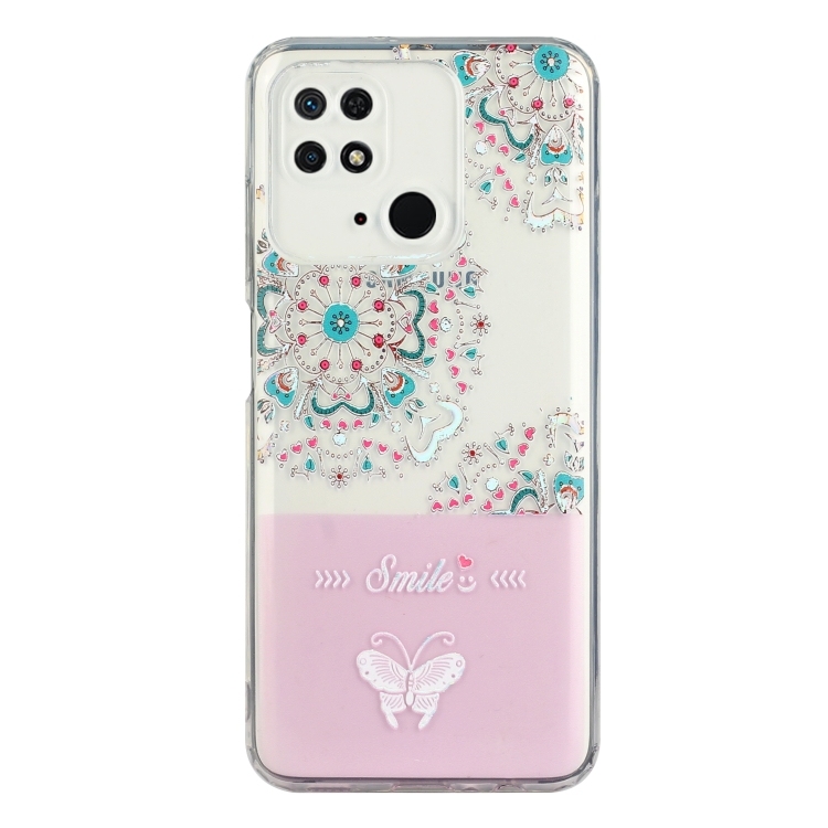 Husa p/u Xiaomi Redmi 10C Bronzing Butterfly Flower Phone (Peacock Flower)