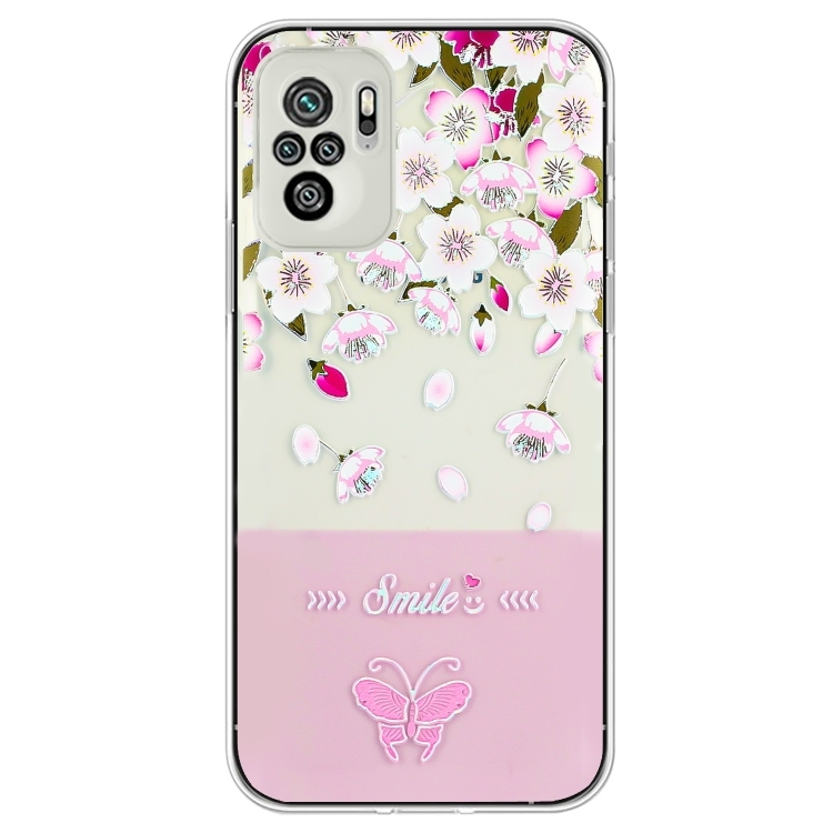 Husa p/u Xiaomi Redmi Note 10 4G / Redmi Note 10S Bronzing Butterfly Flower (Peach Blossoms)