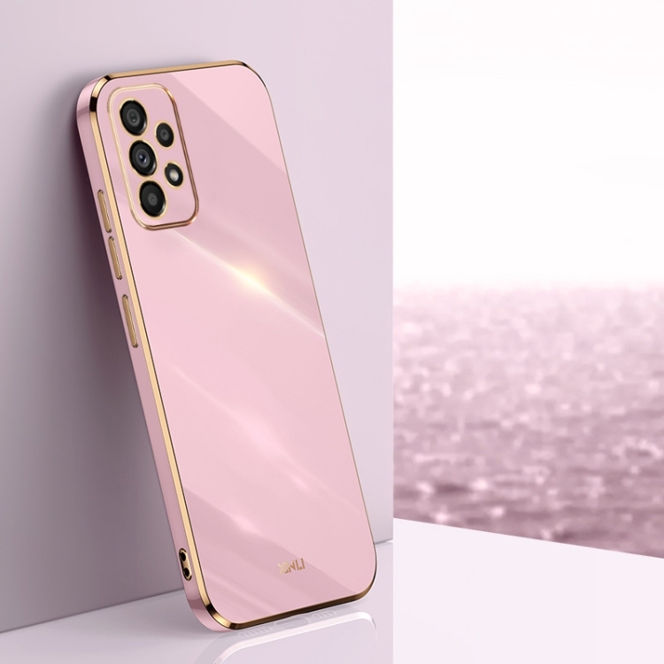 Samsung A33 5G XINLI Straight Edge 6D Electroplate TPU Husa (Cherry Purple)