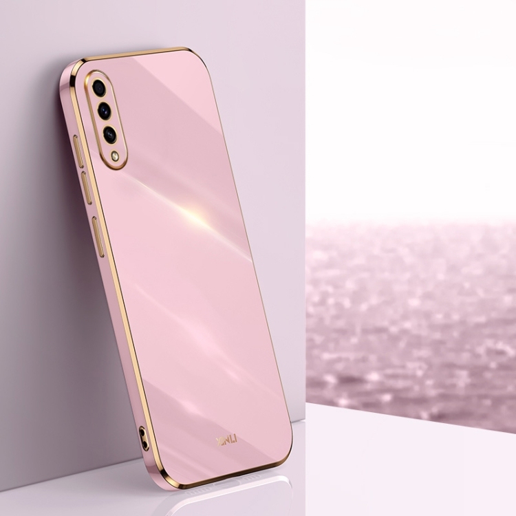 Husa p/u Samsung A50 XINLI Straight Edge 6D Electroplate TPU Phone Case ( Cherry Purple)