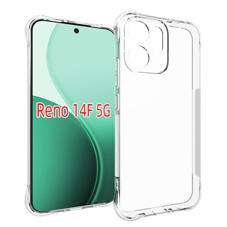 OPPO Reno14 F 5G Shockproof Non-slip Thickening TPU Phone Husa(Transparent)