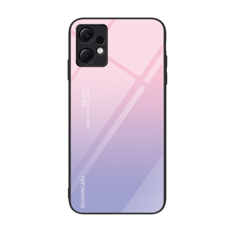 Husa p/u Xiaomi Redmi Note 12 4G Global Colorful Painted Glass Phone (Purple Sky)