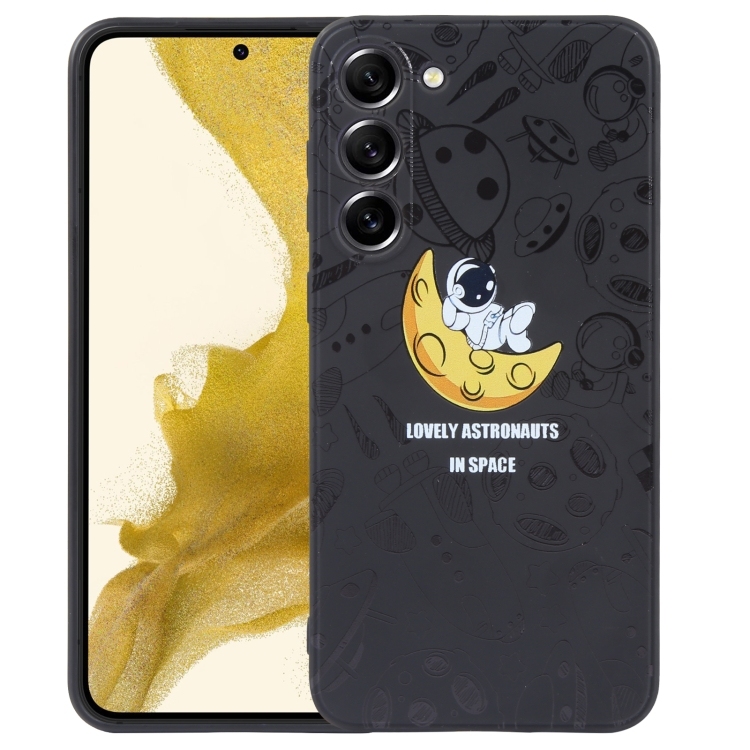 Husa p/u Samsung S20 FE Astronaut Pattern Silicone Straight Edge Phone Case ( Lovely Astronaut-Black
