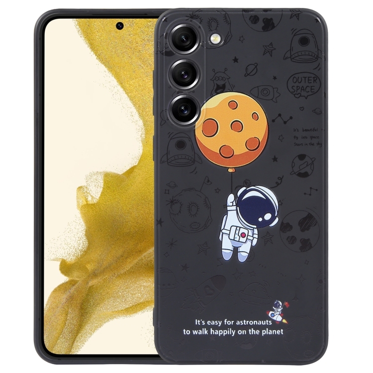 Husa p/u Samsung A53 5G Astronaut Pattern Silicone Straight Edge Phone Case ( Planet Landing-Black)