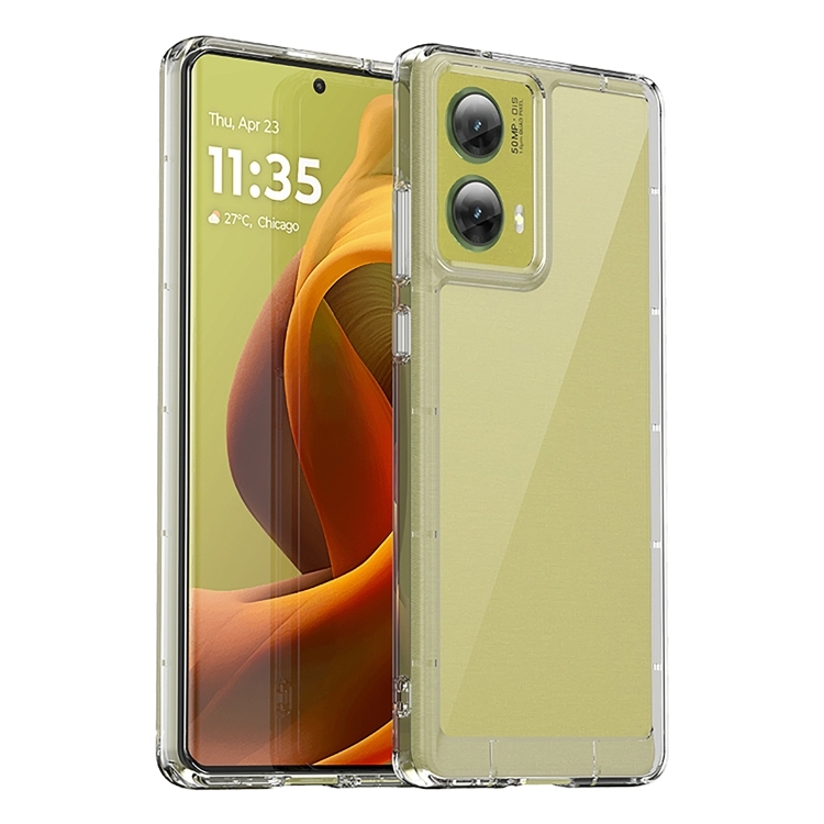 Motorola Moto G85 Colorful Series Acrylic Hybrid TPU Phone Husa(Transparent)