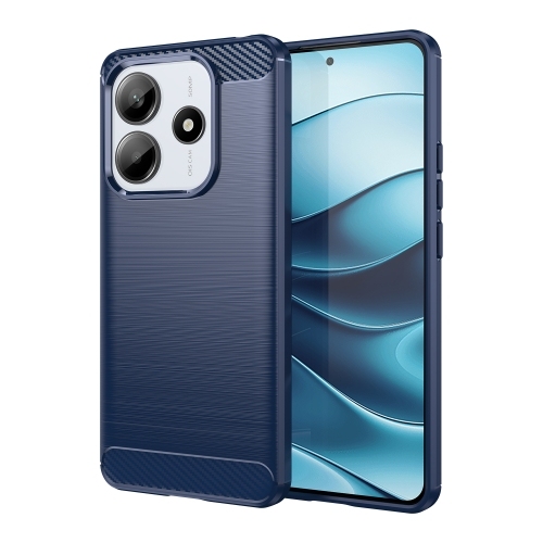Xiaomi Redmi Note 14 4G Carbon Fiber Brushed Texture TPU Husa (Blue)