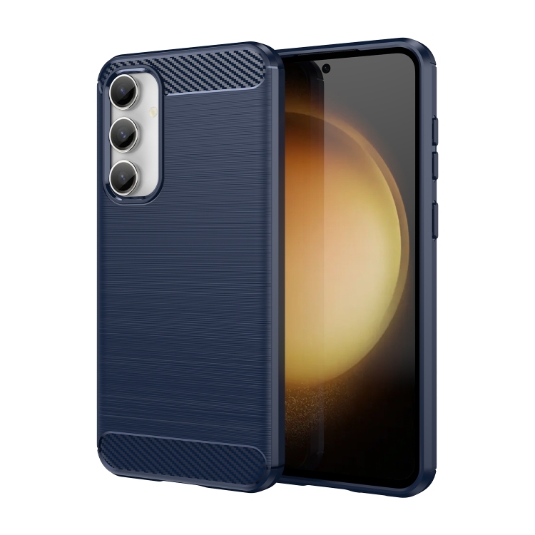 Samsung Galaxy S23 FE Brushed Texture Carbon Fiber TPU Husa(Blue)