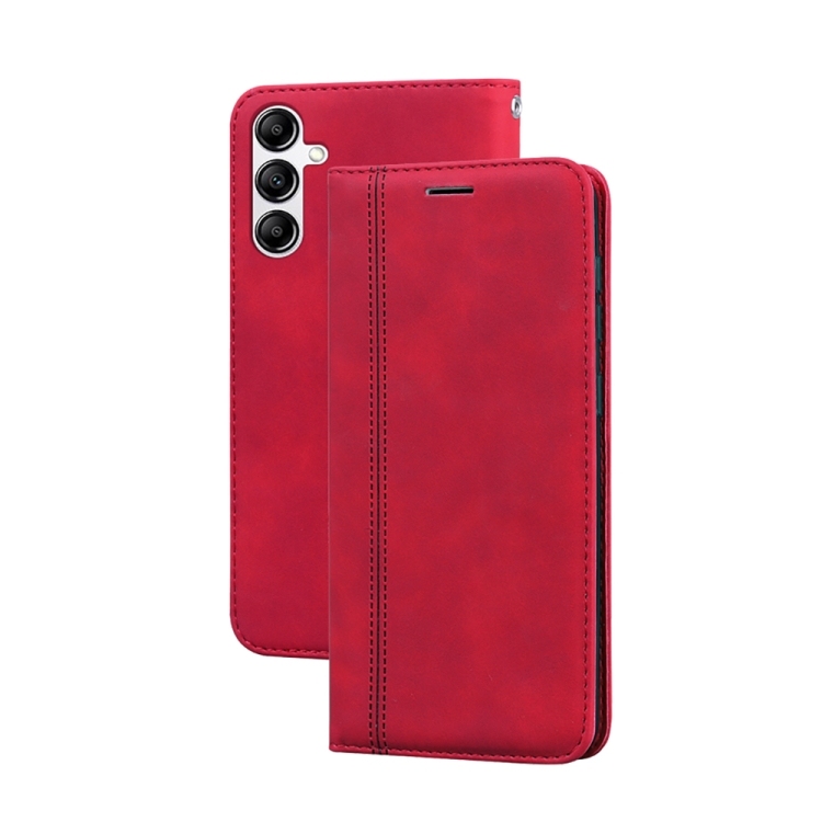Husa p/u Samsung A14 4G / 5G Frosted Business Magnetic Horizontal Carte PU Phone Case ( Red)