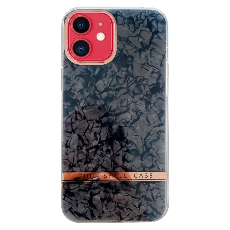 iPhone 11 Electroplating Shell Texture TPU Husa (Black)