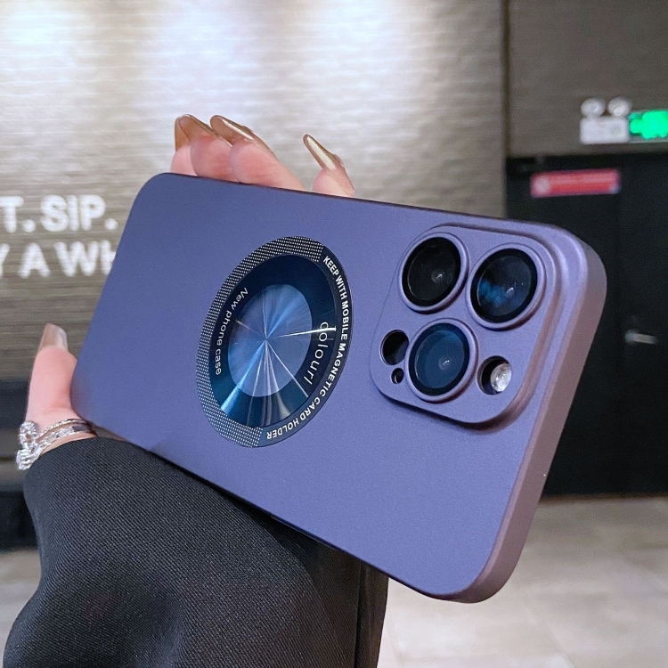 iPhone 13 Pro Electroplating Oil Injection Magsafe Magnetic PC Husa (Purple)