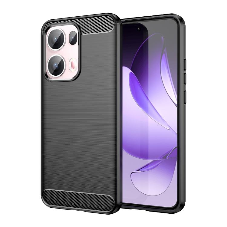 OPPO Reno13 Pro Global Carbon Fiber Brushed Texture TPU Phone Husa (Black)