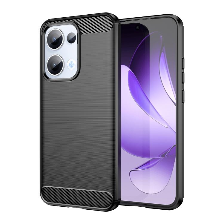 OPPO Reno13 Global Carbon Fiber Brushed Texture TPU Phone Husa (Black)