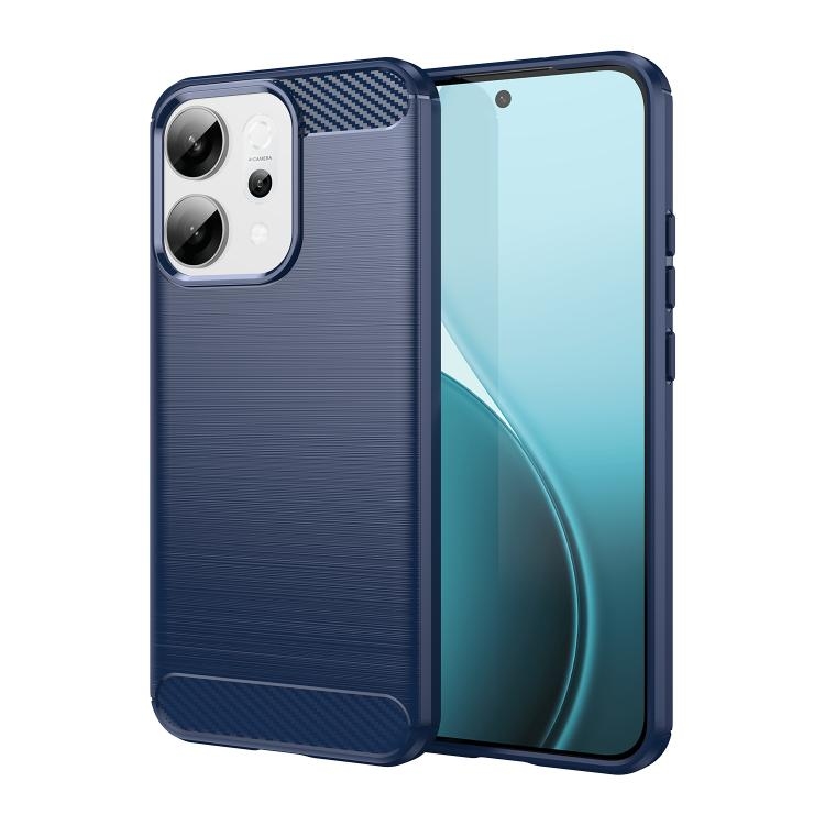 OPPO Reno14 Global Carbon Fiber Brushed Texture TPU Phone Husa(Blue)