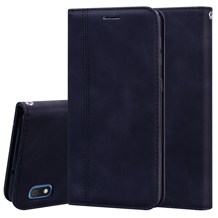 Husa p/u Samsung A10 Frosted Business Magnetic Horizontal Carte PU Piele  ( Black)