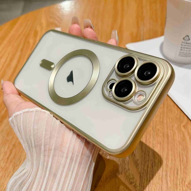 iPhone 15 Pro Max MagSafe Magnetic Frosted TPU Husa (Gold)