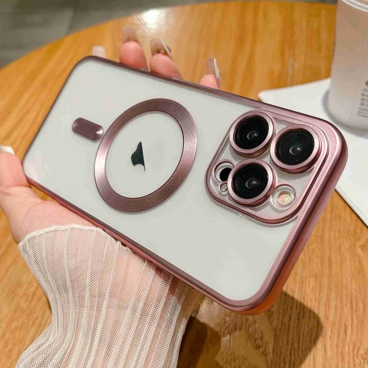 iPhone 15 Pro Max MagSafe Magnetic Frosted TPU Husa (Pink)