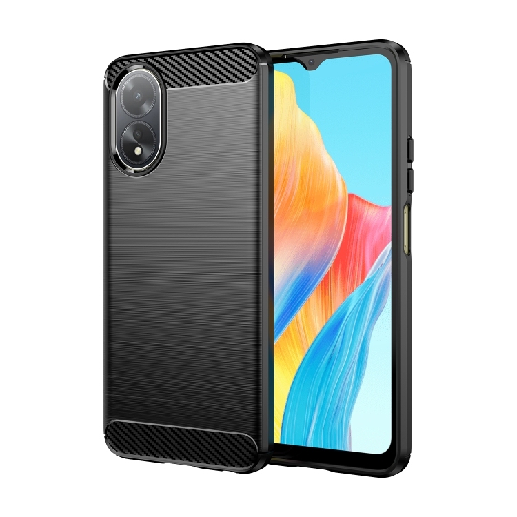 OPPO A38 4G Carbon Fiber Brushed Texture TPU Husa(Black)