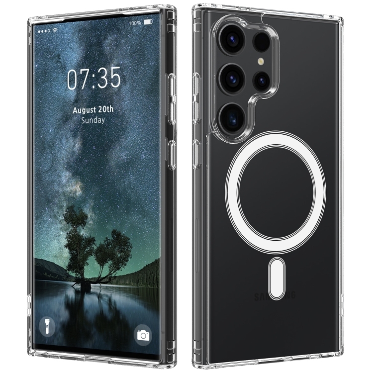 Samsung Galaxy S25 Ultra 5G MagSafe Magnetic Acrylic TPU Phone Husa (Transparent)