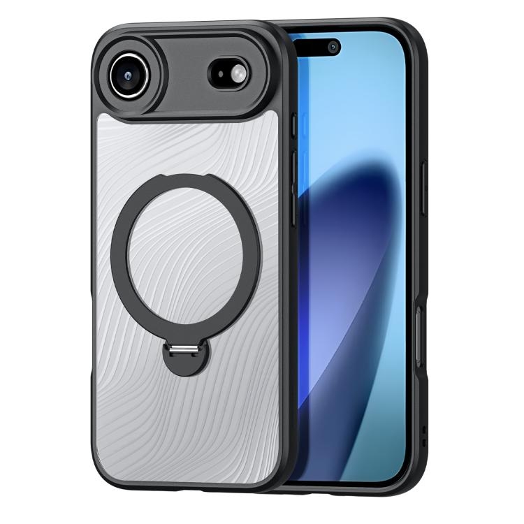 iPhone 17 Air DUX DUCIS Aimo Mag Series MagSafe Ring Holder Frosted Phone Husa (Black)
