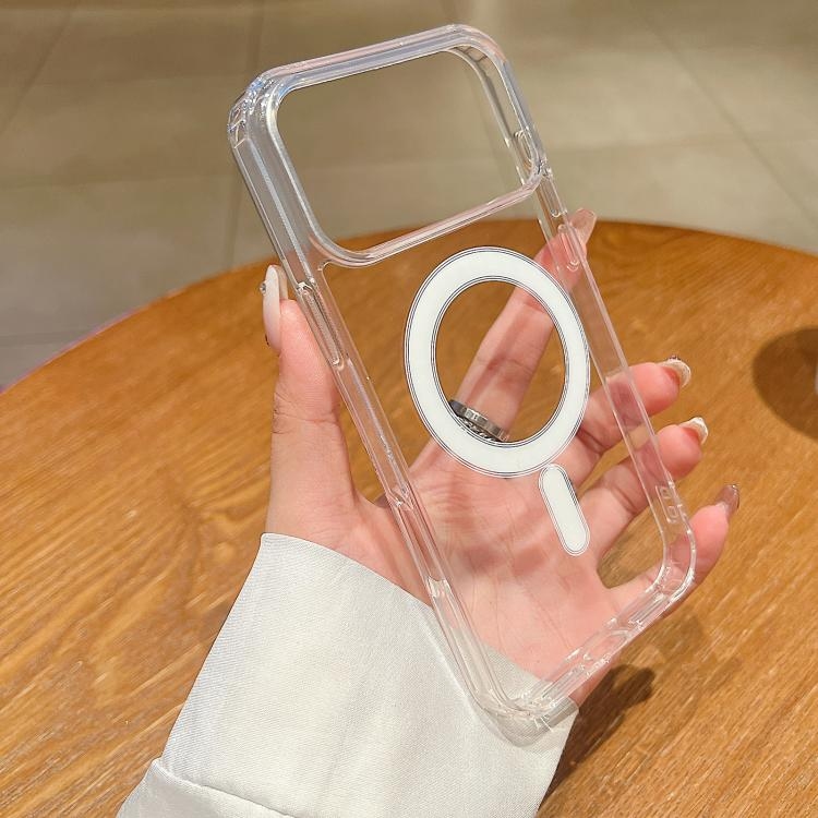 iPhone 17 Pro Max Large Hole Camera MagSafe Magnetic Clear Acrylic TPU Husa (Transparent)