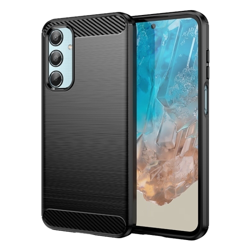 Samsung M35 Carbon Fiber Brushed Texture TPU Husa (Black)