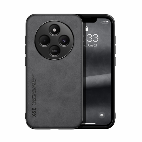 Redmi 14C 4G Skin Feel Magnetic Piele Back Phone Husa (Dark Grey)