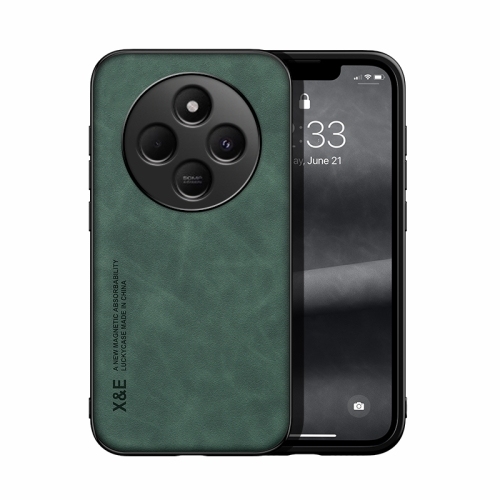Redmi 14C 4G Skin Feel Magnetic Piele Back Phone Husa (Green)