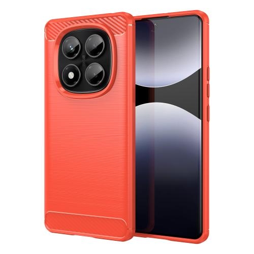 Xiaomi Redmi Note 14 Pro 4G Brushed Texture Carbon Fiber TPU Husa (Red)