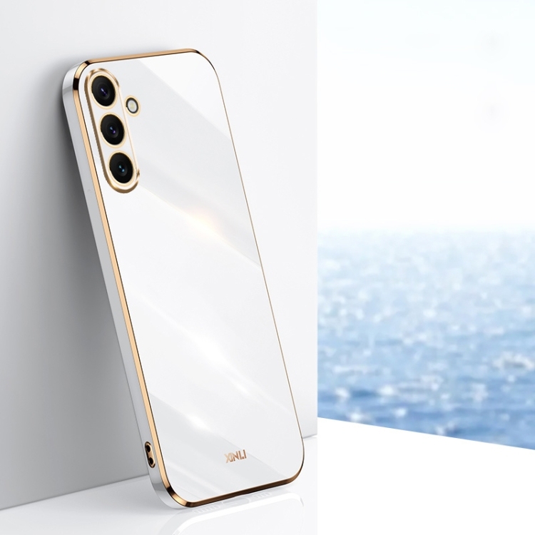 Samsung Galaxy A16 5G XINLI Straight Edge 6D Electroplate TPU Phone Husa (White)