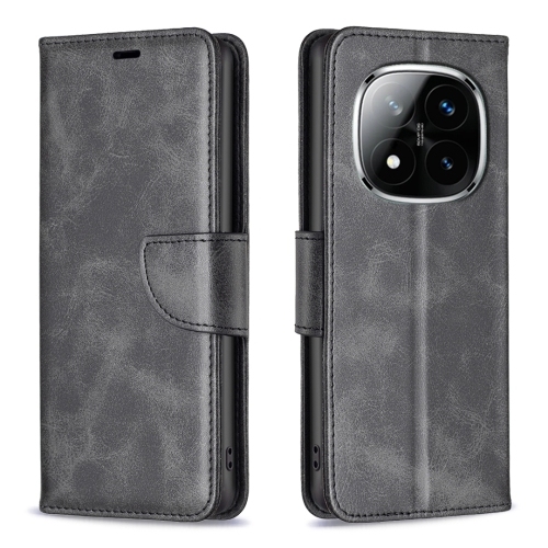 Xiaomi Redmi Note 14 Pro 5G / Note 14 Pro+ 5G Lambskin Texture Pure Color Carte Piele Husa (Black)