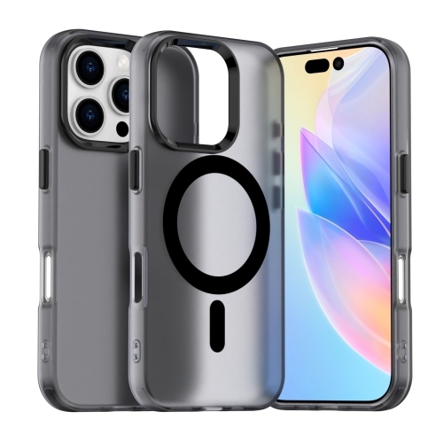 iPhone 16 Pro Candy Magsafe PC Hybrid TPU Phone Husa (Black)