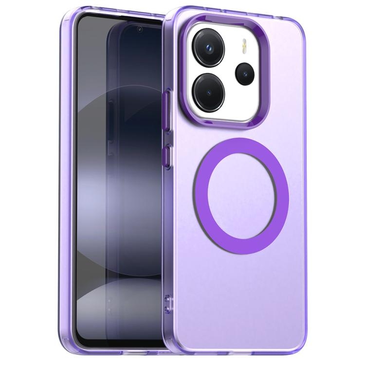 Redmi Note 14 4G 164.84mm Candy Magsafe PC Hybrid TPU Phone Husa (Purple)