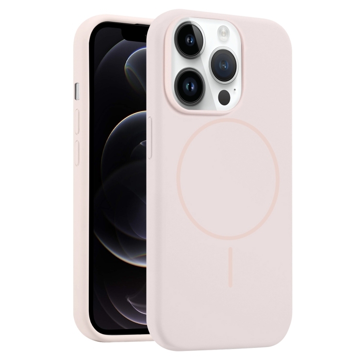 iPhone 12 Pro Liquid Silicone MagSafe Phone Husa(Pink)