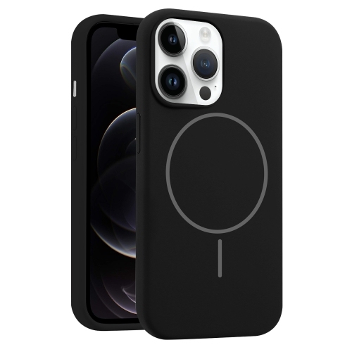 iPhone 12 Pro Liquid Silicone MagSafe Husa (Black)